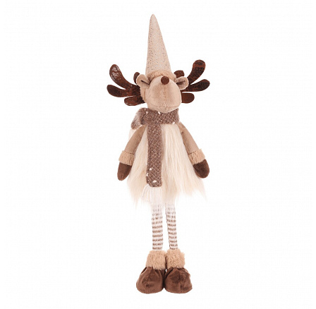 Sob - látková figurka, stojící, béžovo-hnědá Sob - látková figurka, stojící, béžovo-hnědá