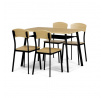 Jídelní set s 4 židlemi, 110x70x76cm, mdf, dub, AUT-O2222 OAK