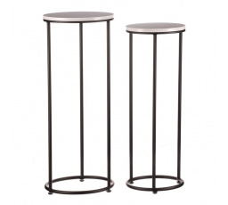 Stojan na květiny - kov, břidlicová deska, cena za sadu 2 ks