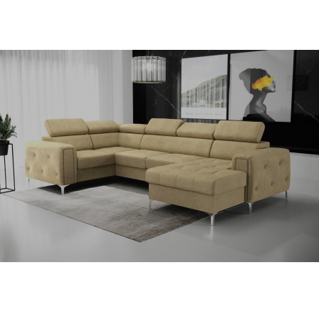 Rohová sedací souprava ORION MAX III s funkcí spaní 165x320x185 cm - béžová, levá