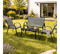 Sada Zahradního Nábytku MINNESOTA Šedá