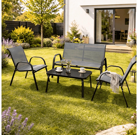 Sada Zahradního Nábytku MINNESOTA Šedá