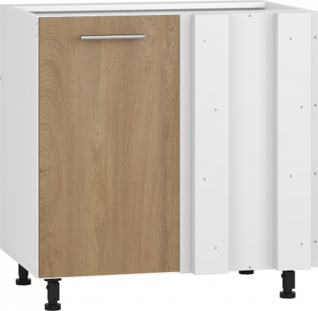 Rohová spodní skříňka VENTO DN-100/82, dub medový/bílá