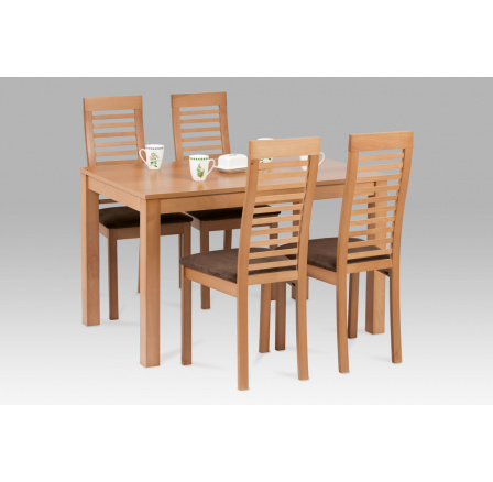 SET 1+4, 120x75 cm, masiv buk, barva buk