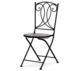 Zahradní židle, keramická mozaika, kov, černý lak (designově ke stolu JF2233)