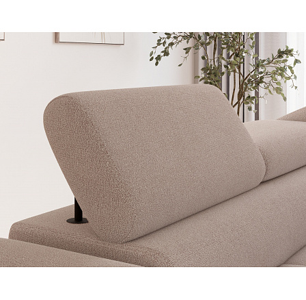 Vesteria right-hand corner sofa with sleeping function and storage compartment, light brown bouclé Xillar 20 120x200 1