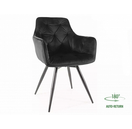 Jídelní otočná židle MANGO VELVET, Černý Bluvel 19/Černá