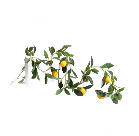 Umělý listový girland CITRUS s citrony 180 cm 737206