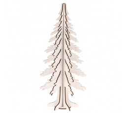 Strom - dřevěná dekorace na postavení, barva bílá