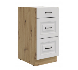 Dolní skřínka STELLO - 40 D 3S BB, Dub Artisan/Bílý mat