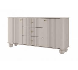 Komoda se zásuvkami Vesper 160 cm - kašmír / zlaté úchyty / kulaté nohy