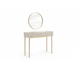 NICOLE TOALETKA 100 2SZ - kašmír / zlatý rám + NICOLE ZRCADLO 60 - zlaté