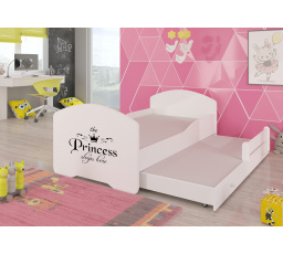 Dvojlůžko s matracemi PEPE II PRINCESS BLACK 160x80 Bílá