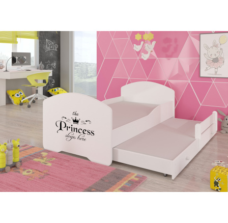 Dvojlůžko s matracemi PEPE II PRINCESS BLACK 160x80 Bílá