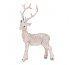 Jelen - polyresinová figurka, stojící, vel. S, bílý