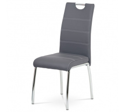 Jídelní židle, šedá, ekokůže, HC-484 GREY