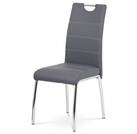Jídelní židle, šedá, ekokůže, HC-484 GREY