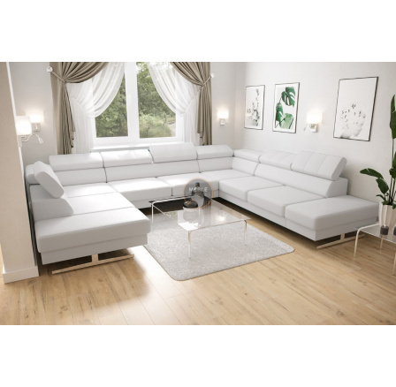 Rohová sedací souprava EMPORIO MAX I 300X350X220 - pravá, Eko kůže bílá Rohová sedací souprava EMPORIO MAX I 300X350X220 - pravá, Eko kůže bílá