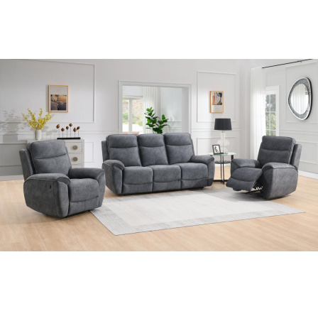 Kožená polohovací sedací souprava Rambis 3+1+1 čokoláda