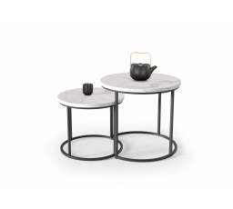 Konferenční stůl OREO sada, efekt bílého mramoru