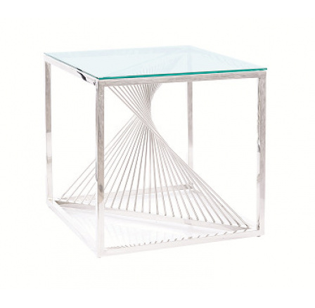 FLAME B- konferenční stolek Nerez STŘÍBRNÝ/tvrzené sklo (FLAMEBTS=1BALÍK) (S) (K150)