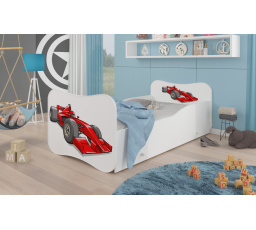 Dětská postel GONZALO s matrací a šuplíkem, 160x80 cm, Bílá/Formule