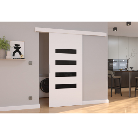 Posuvné dveře na stěnu FORLI 76 White+Black Lacobel