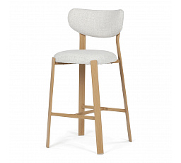 Barová židle, bílá, látka, AUB-L3125 OAK