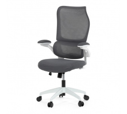Kancelářská židle, houpací mechanismus, šedá síťovina, KA-C807 GREY
