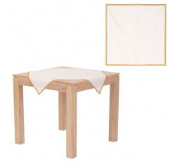 Ubrus vánoční - zlaté okraje, krémový, 100% polyester, 80 x 80 cm