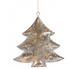 Stromek kovový - závěsná ozdoba, barva měděná