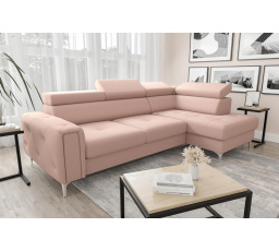 Rohová sedací souprava s funkcí spaní ORION 165x255 - růžová, pravá
