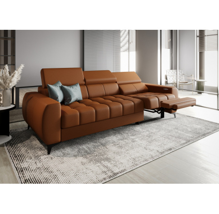 Sofa PORTO III , relax 263 cm přírodní kůže - Koňaková kůže, Pravá strana Sofa PORTO III , relax 263 cm přírodní kůže - Koňaková kůže, Pravá strana