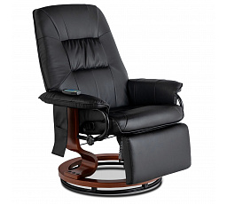 Otočná Masážní Židle WEST Vyhřívaná Černá Ekokůže