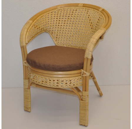 Ratanové křeslo Kina medové polstr hnědý melír Ratanové křeslo Kina medové polstr hnědý melír