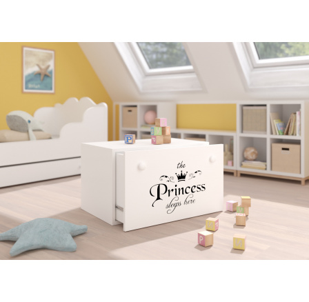 Truhla na hračky INGA White+Princess Black