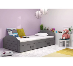 Dětská postel LILI 90x200 cm se šuplíkem, bez matrace, Grafit/Grafit