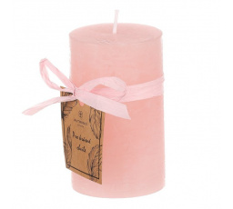 Svíčka, tvar válec - bez vůně, parafín, barva růžová