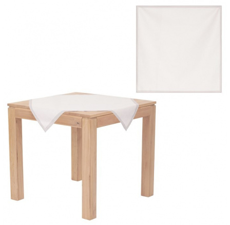 Ubrus vánoční - stříbrné okraje, bílý, 100% polyester, 80 x 80 cm