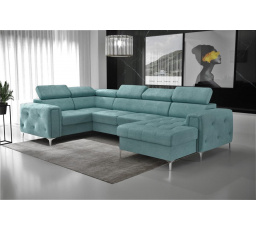 Rohová sedací souprava ORION MAX III s funkcí spaní 165x320x185 cm - modrá, levá