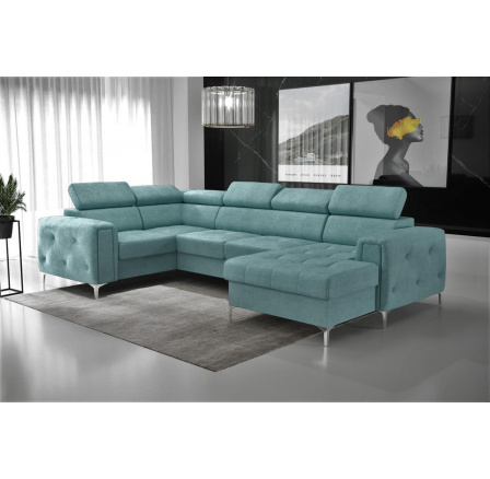 Rohová sedací souprava ORION MAX III s funkcí spaní 165x320x185 cm - modrá, levá