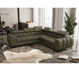 Rohová sedací souprava ASPEN MAX 260x260 cm přírodní kůže - levá, Olivová kůže