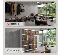 ROBERA skříň ECO: BÍLÁ RAL9003 + DŘEVĚNÝ DEKOR H1720*W1360*D450