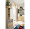 Postel STEP - ST11 L/P, 90x200cm, Dub piškotový/Bílý Lux/Beton
