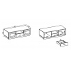 TV komoda Flower 2D1S, dub artisan/bílá