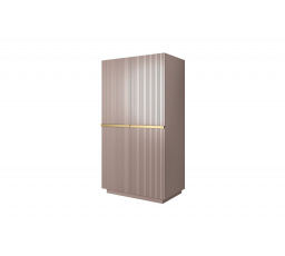 Šatní skříň Nicole 100 cm - starorůžová MDF / zlaté úchyty