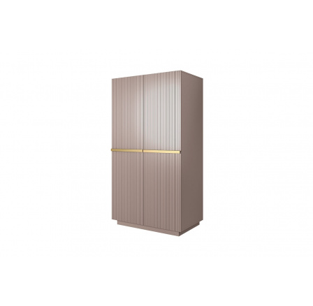 Šatní skříň Nicole 100 cm - starorůžová MDF / zlaté úchyty