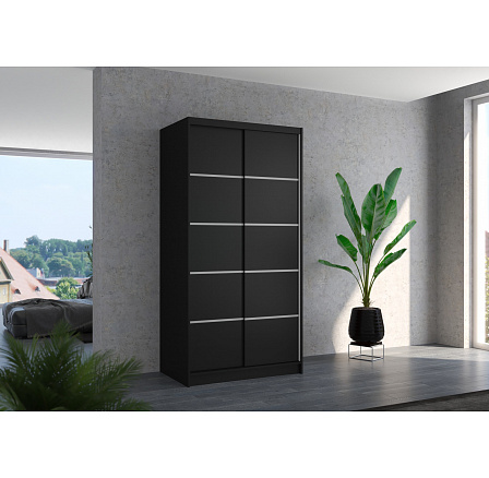 Posuvná skříň RIVA 100 Černá+Černá