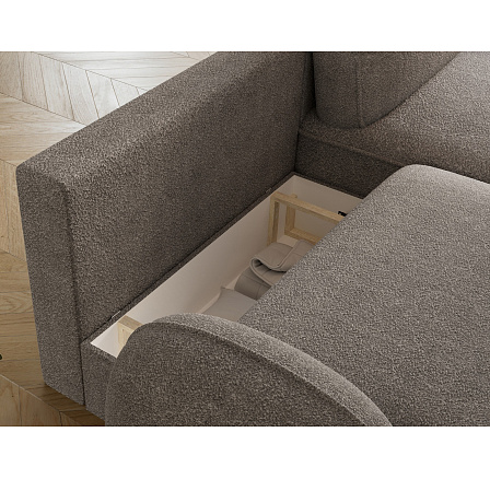Tesalia corner sofa with sleeping function and storage compartment, dark grey bouclé, left-hand side Royal 04 197x115 Right 1 Tesalia corner sofa with sleeping function and storage compartment, dark grey bouclé, left-hand side Royal 04 197x115 Right 1