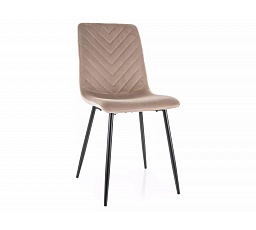 Jídelní židle DAREN VELVET, Tmavě Béžový Bluvel 40/Černá